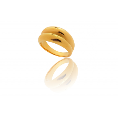 Δαχτυλίδι Jade ανοξείδωτο χάλυβας σε χρώμα Χρυσό (N17)